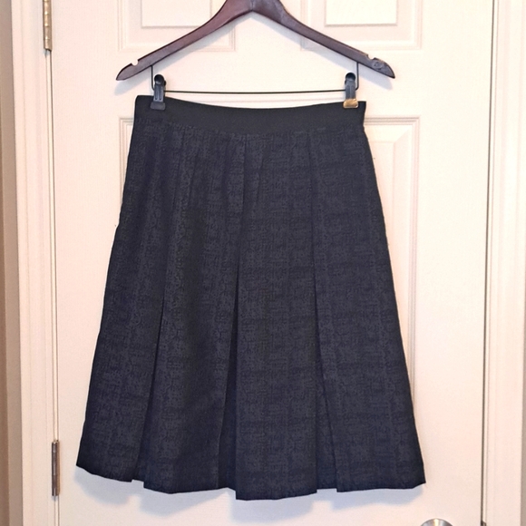 Navy & Black Pleated Skirt - Picture 1 of 3
